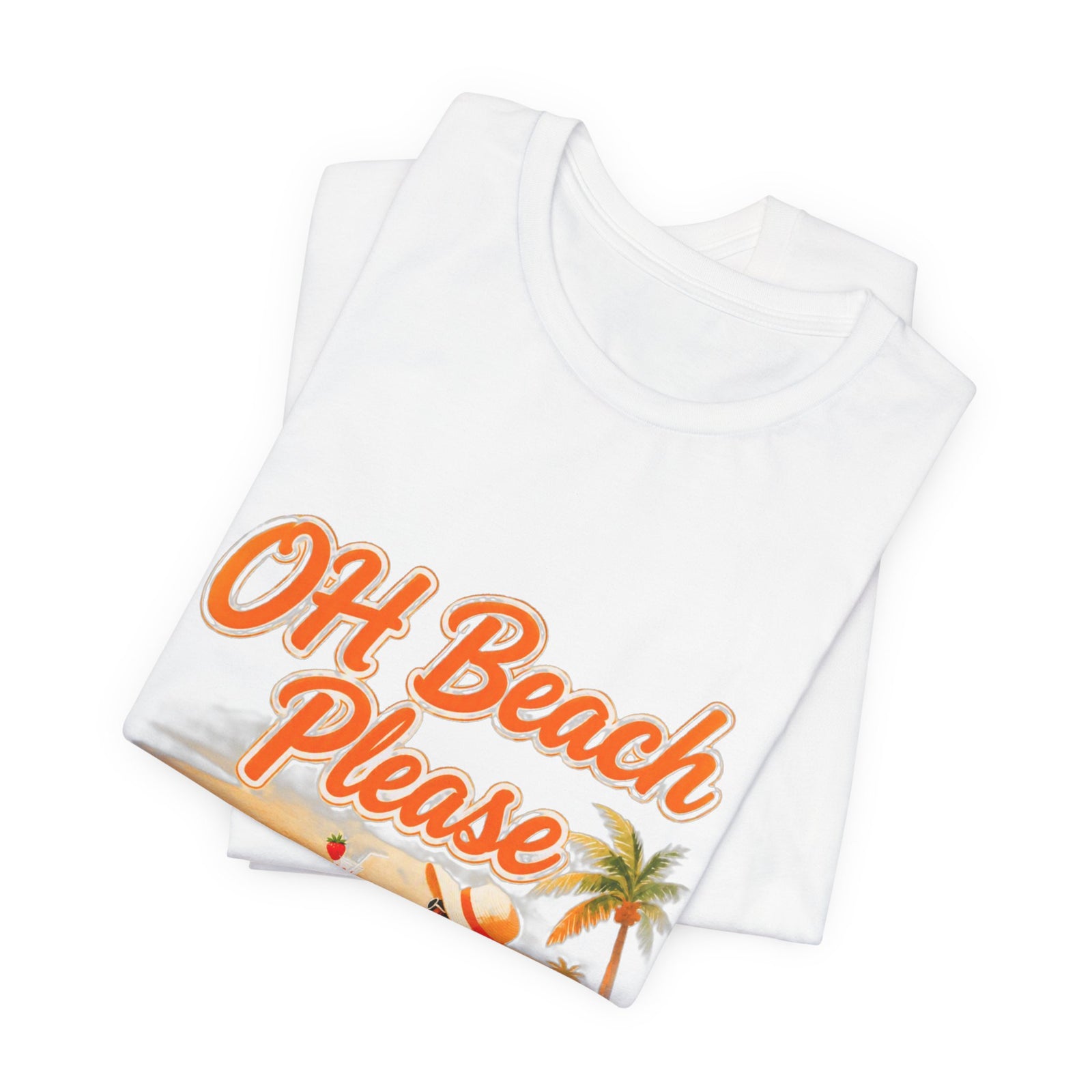Oh Beach Please T-Shirt — Retro Sunset Beach Lounge Tee