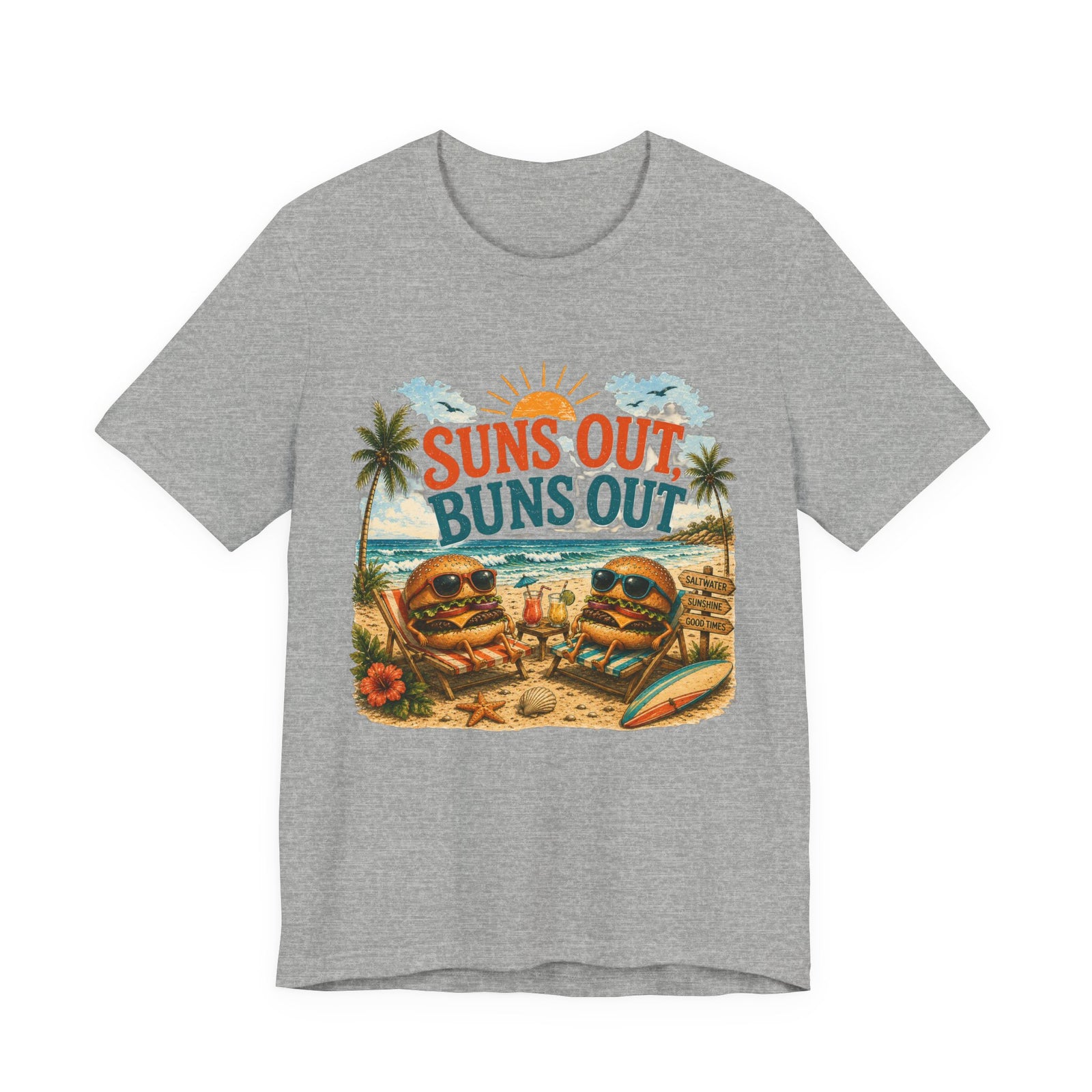 Suns Out Buns Out Beach T-Shirt — Retro Surf Vacation Tee