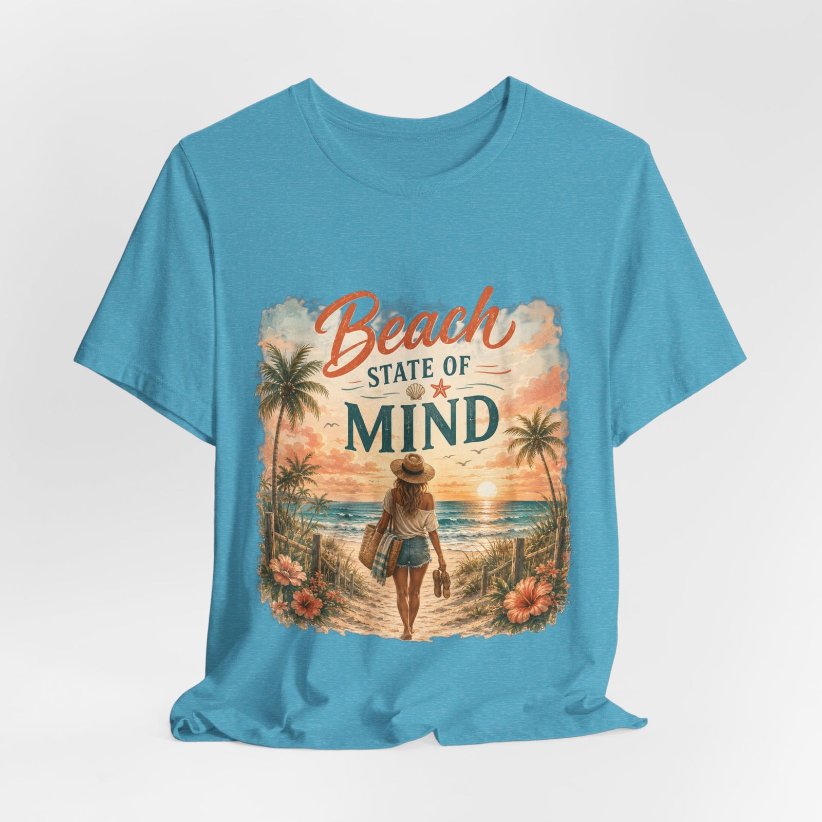 Beach State of Mind Tee — Vintage Sunset Beach Graphic T-Shirt