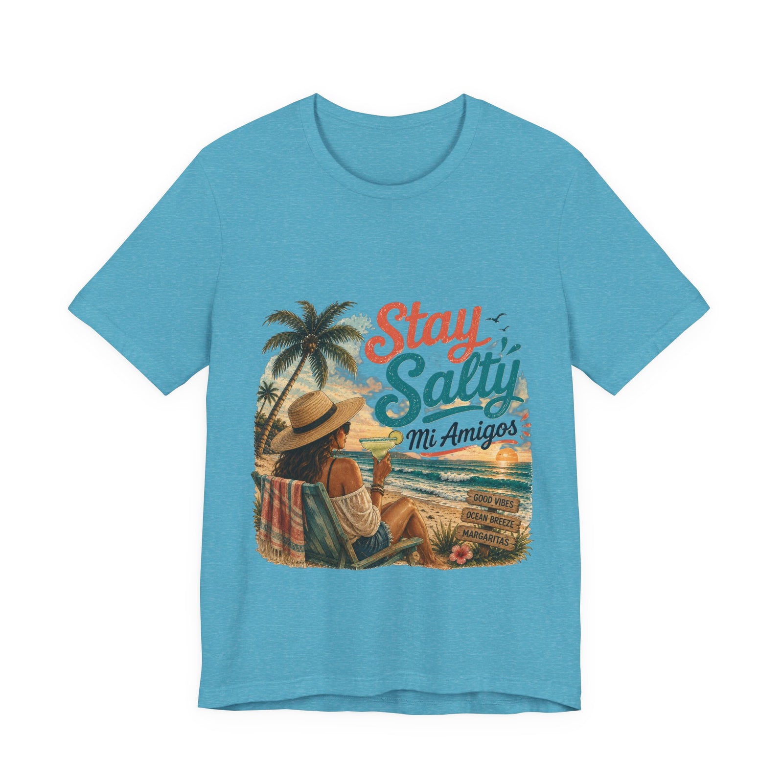 Stay Salty Mi Amigos Beach T-Shirt — Vintage Surf Sunset Graphic Tee
