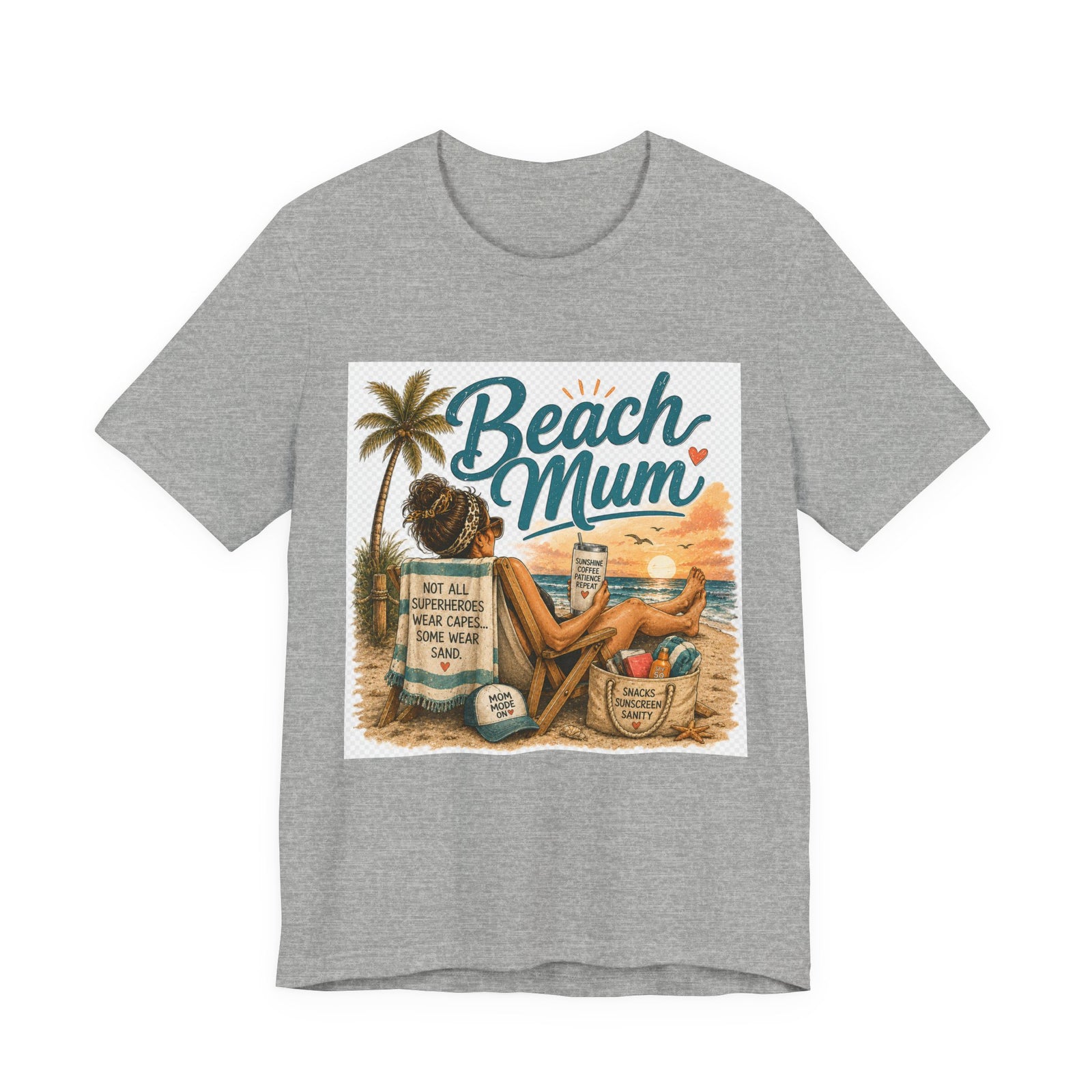 Beach Mum T‑Shirt — Retro Coastal Mom Tee (Beach Mom Graphic)