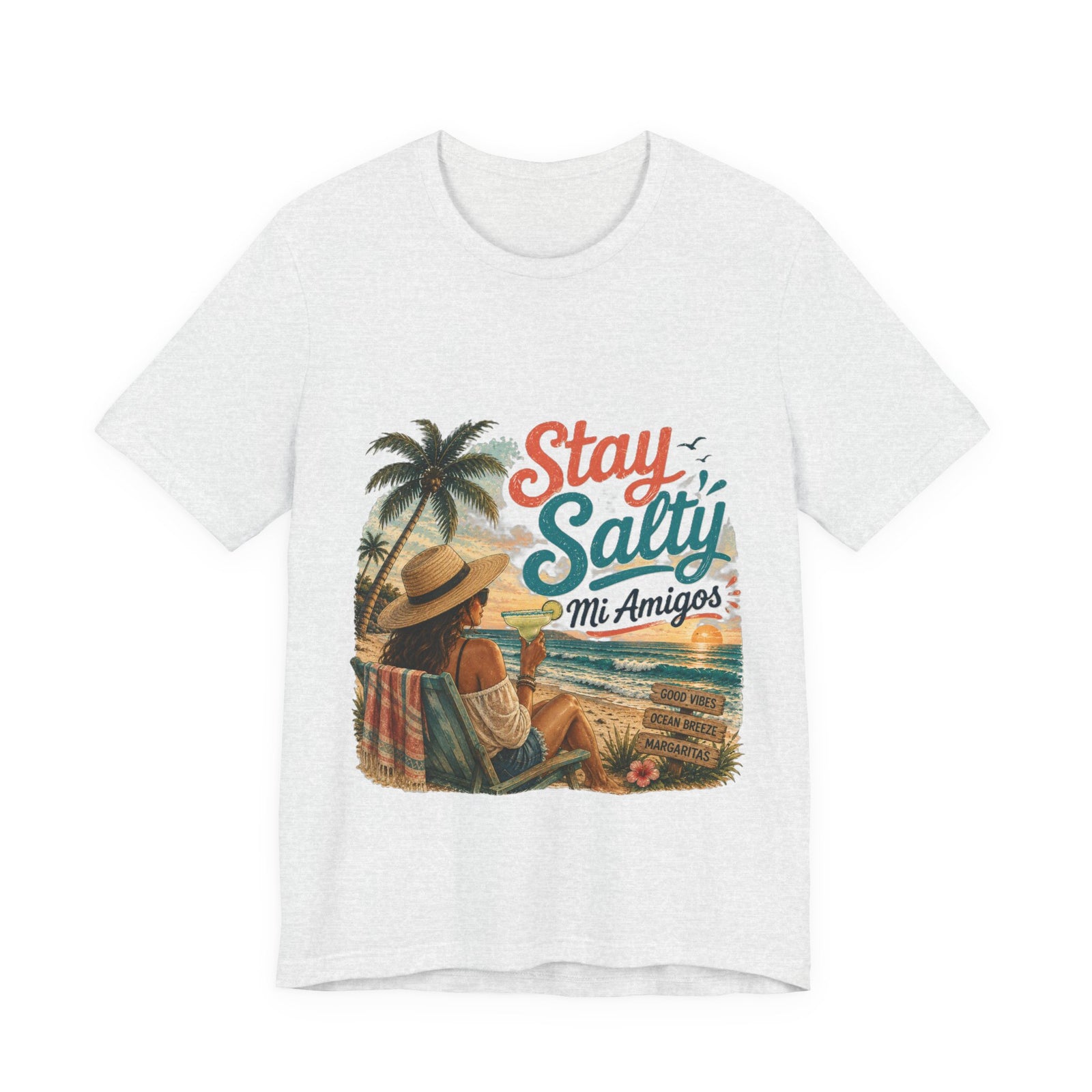 Stay Salty Mi Amigos Beach T-Shirt — Vintage Surf Sunset Graphic Tee