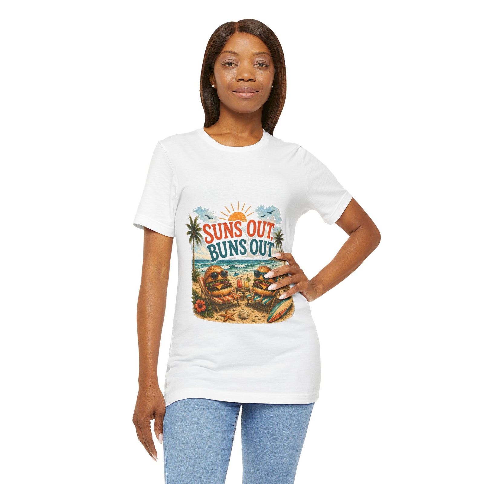 Suns Out Buns Out Tee - Retro Beach Vacation Graphic T-Shirt