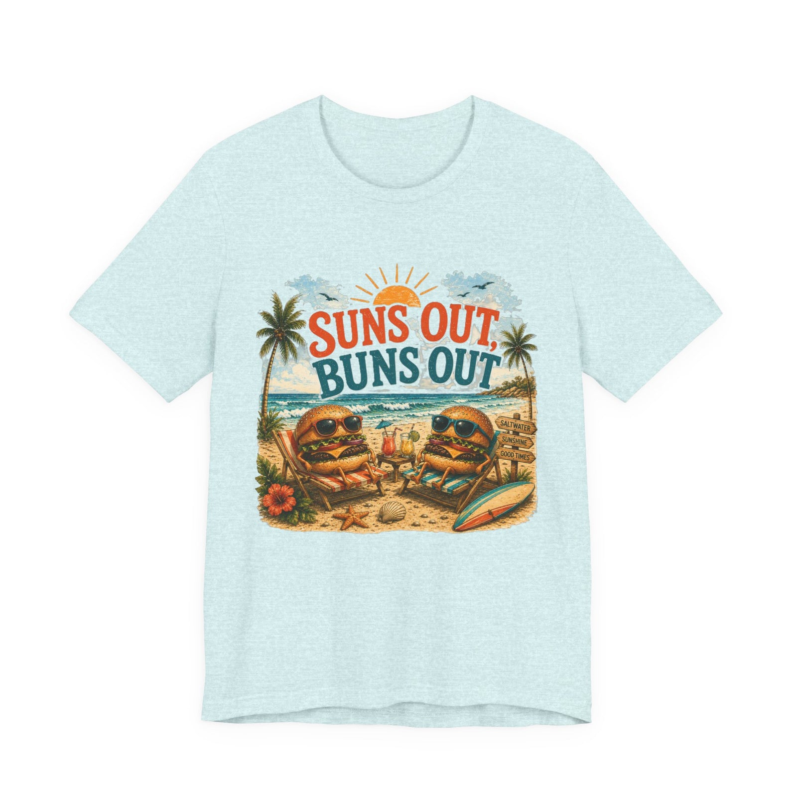Suns Out Buns Out Beach T-Shirt — Retro Surf Vacation Tee