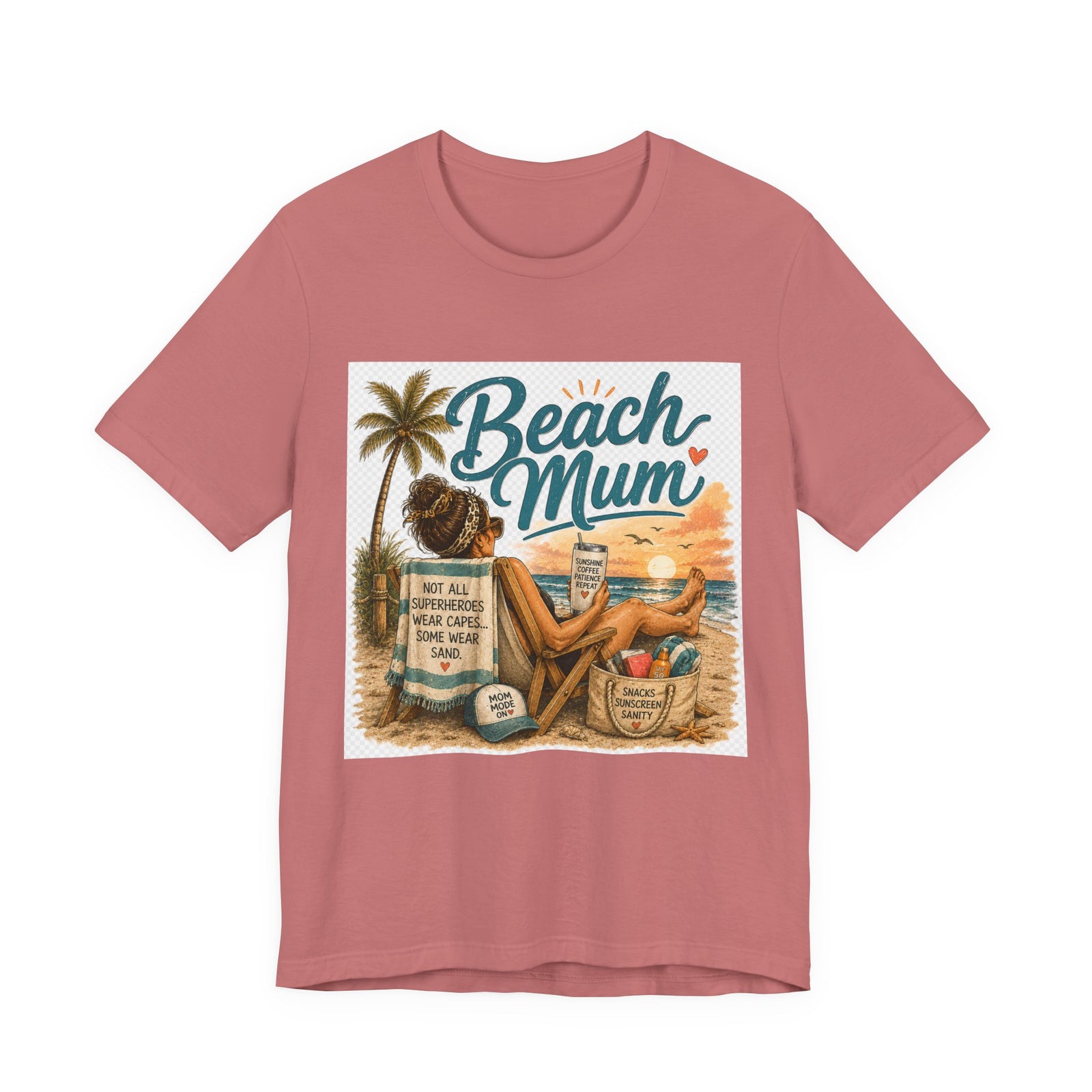 Beach Mum T‑Shirt — Retro Coastal Mom Tee (Beach Mom Graphic)