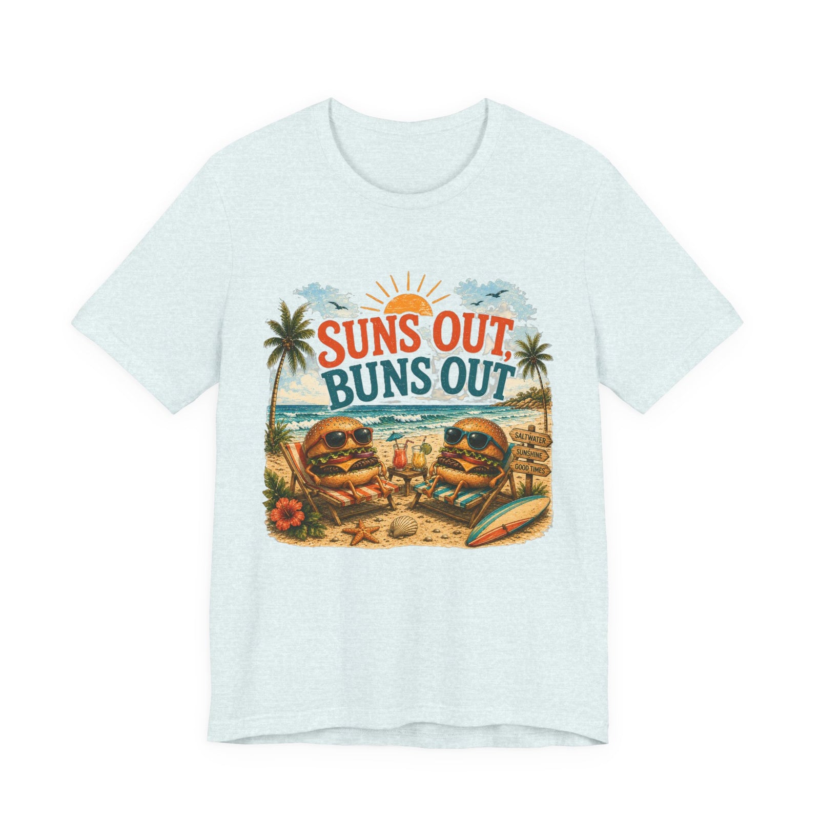 Suns Out Buns Out Beach T-Shirt — Retro Surf Vacation Tee