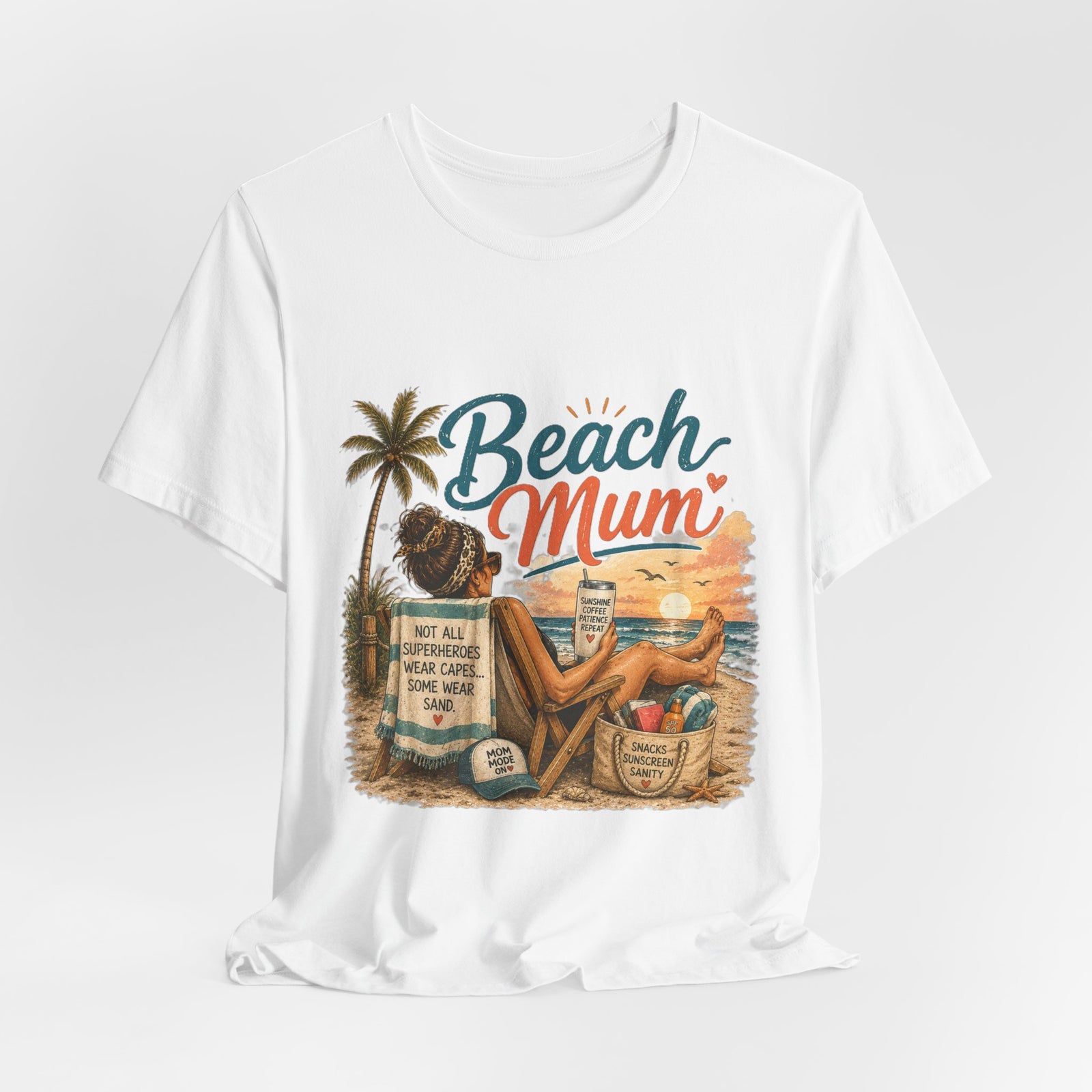 Beach Mum T‑Shirt — Retro Coastal Mom Tee (Beach Mom Graphic)