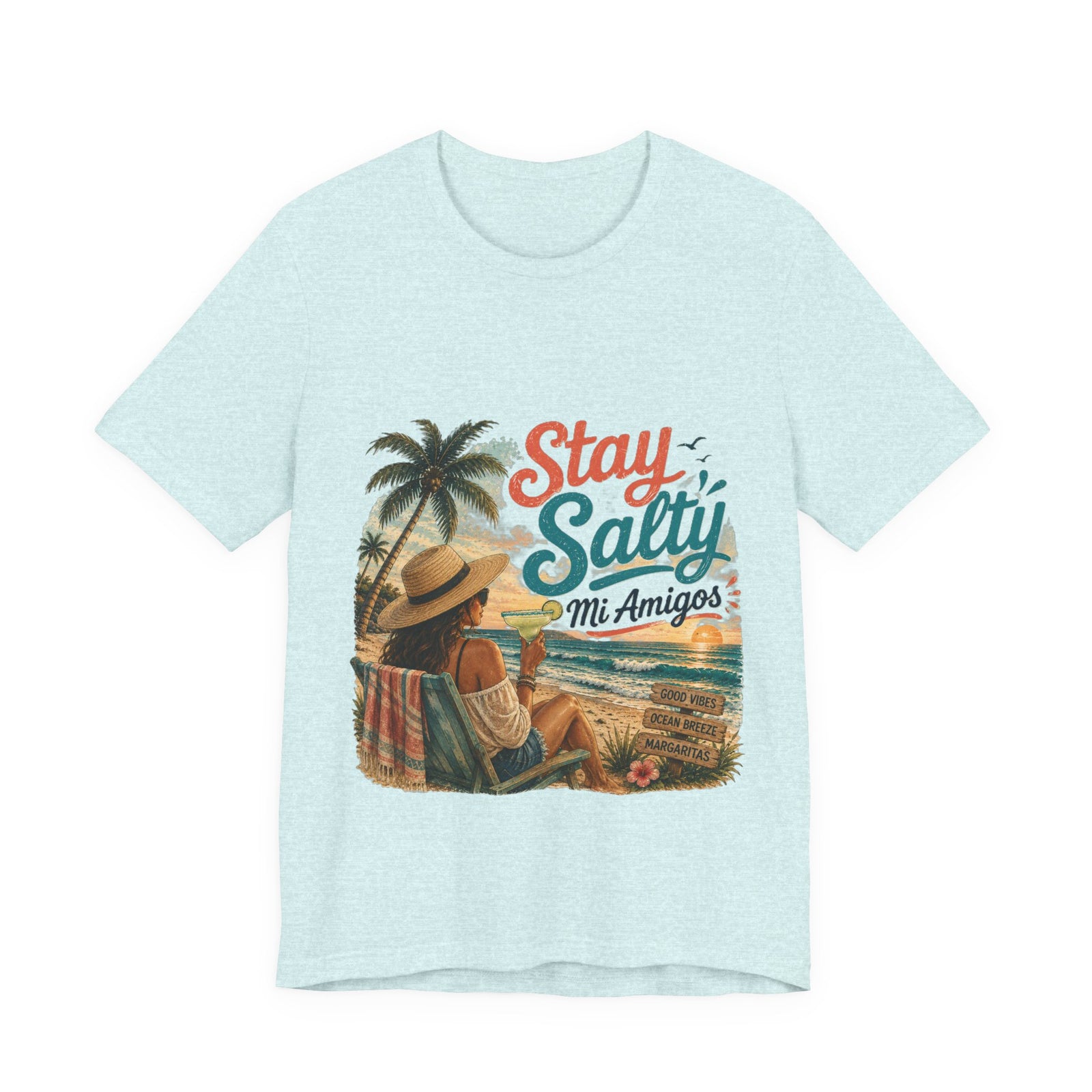 Stay Salty Mi Amigos Beach T-Shirt — Vintage Surf Sunset Graphic Tee