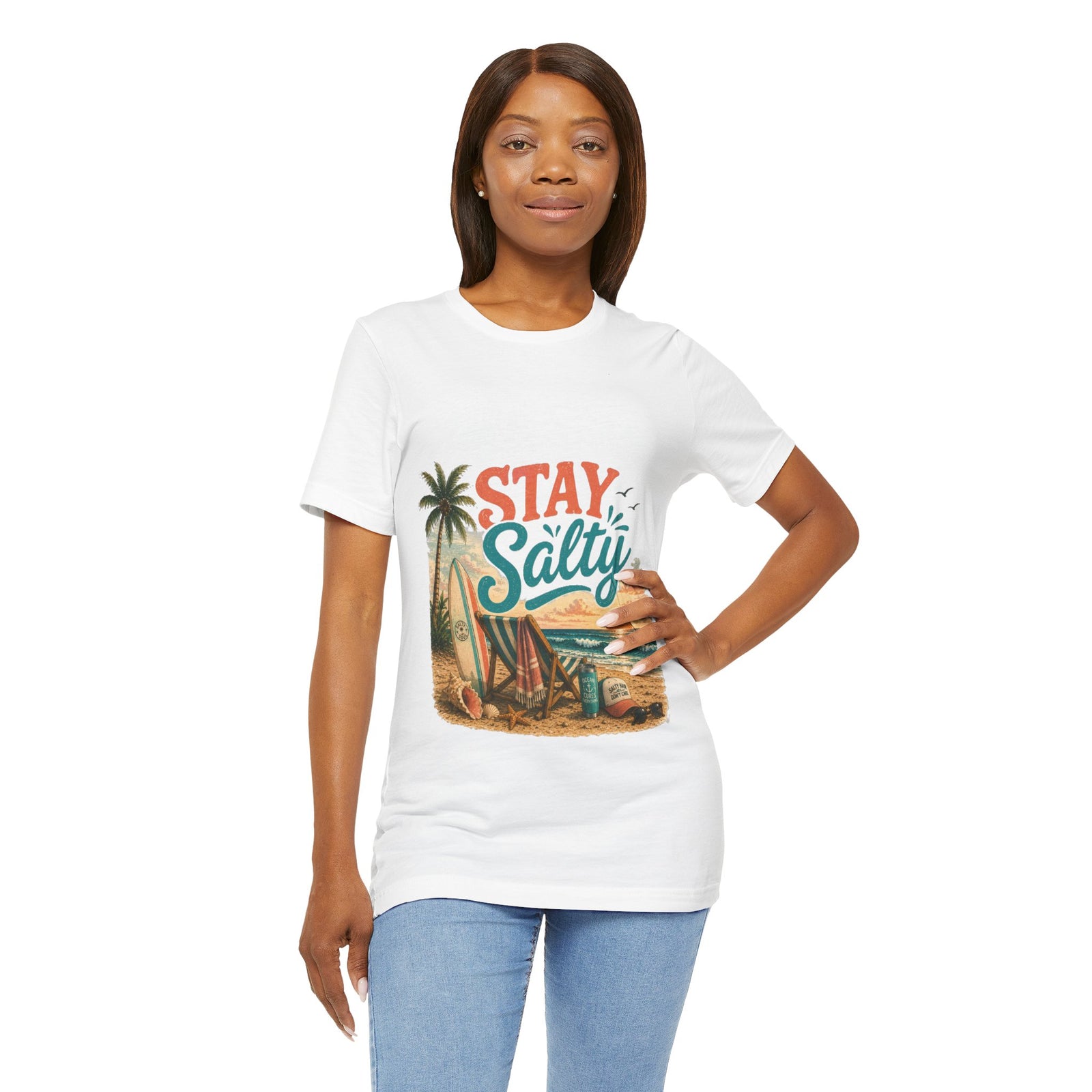Stay Salty Beach T-Shirt — Vintage Surf Sunset Graphic Tee