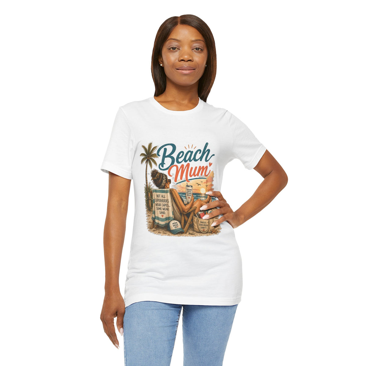 Beach Mum T‑Shirt — Retro Coastal Mom Tee (Beach Mom Graphic)