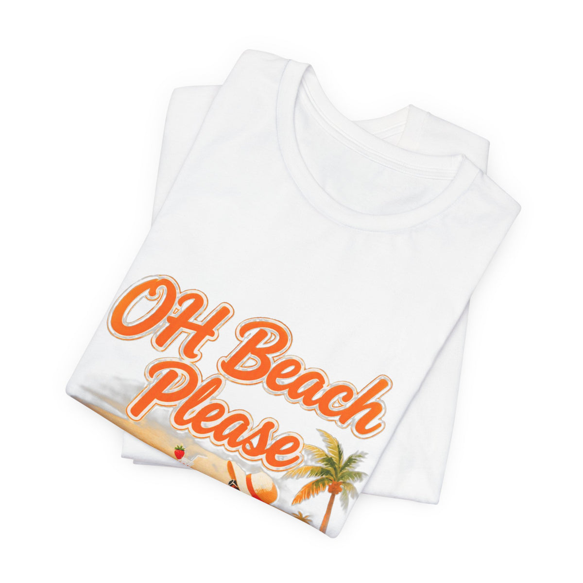 Oh Beach Please T-Shirt — Retro Sunset Beach Lounge Tee