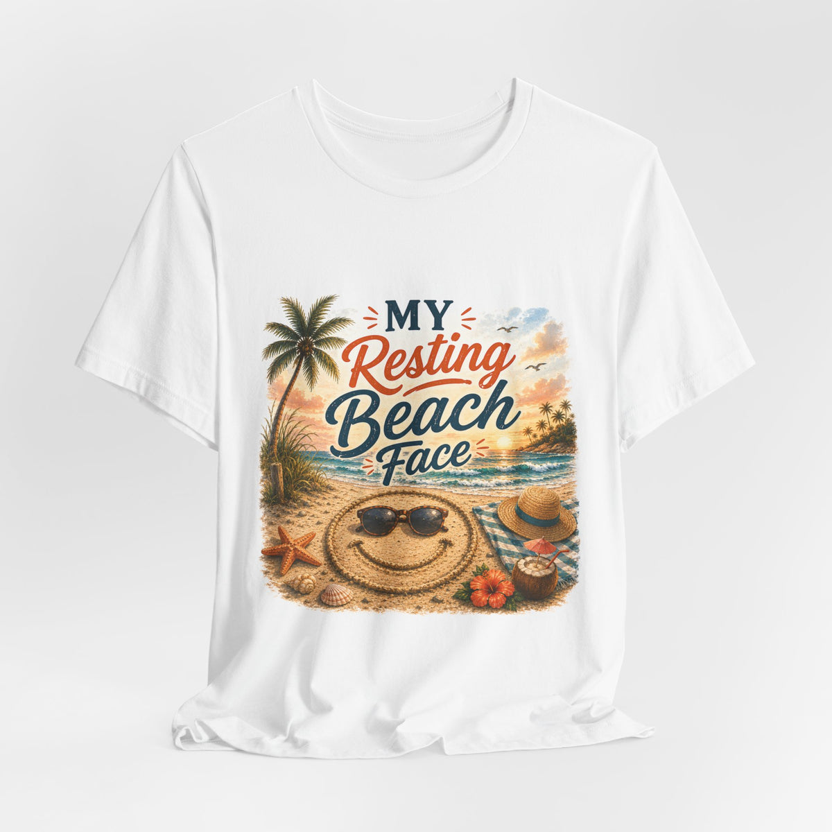 My Resting Beach Face T-Shirt — Funny Summer Beach Vacation Tee