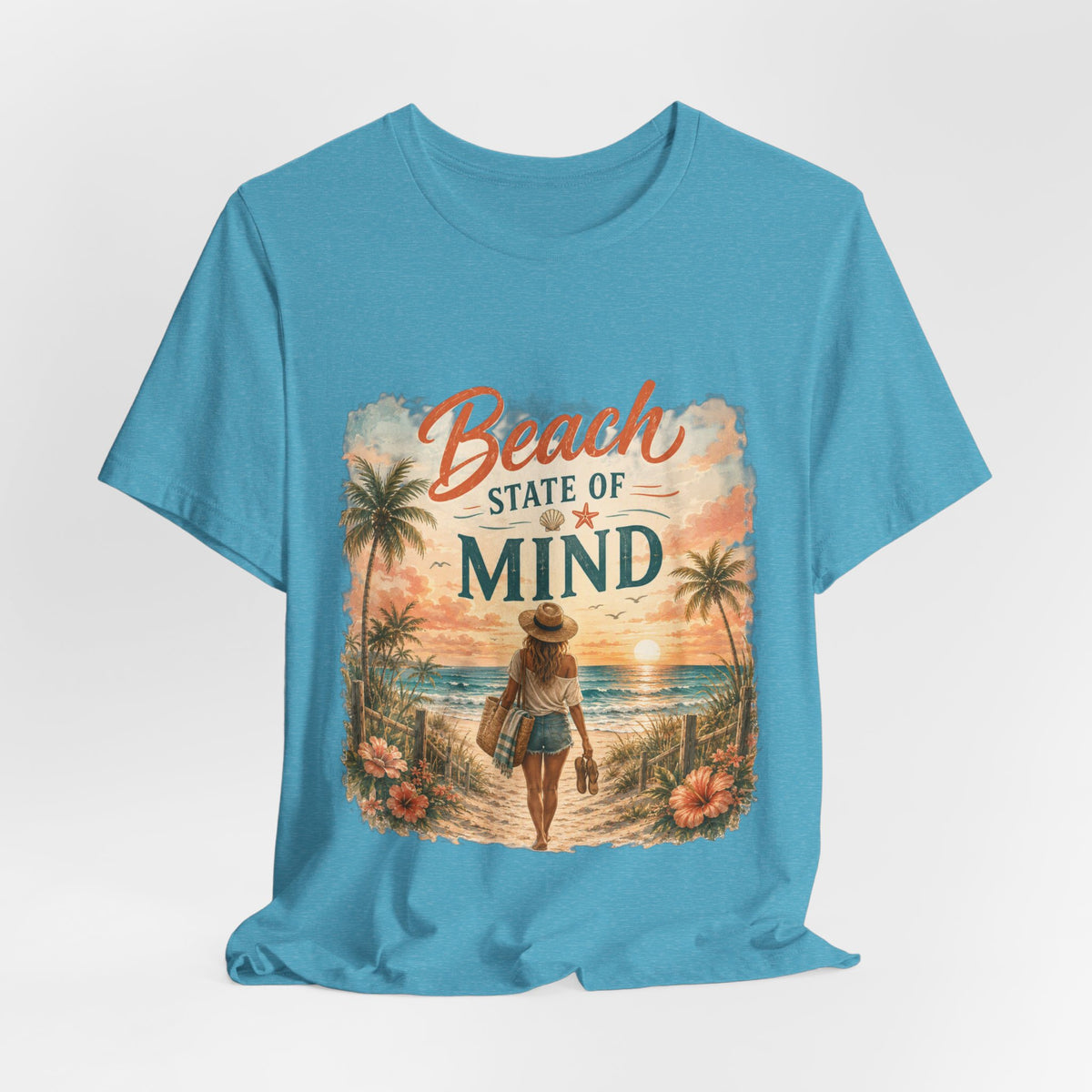 Beach State of Mind Tee — Vintage Sunset Beach Graphic T-Shirt