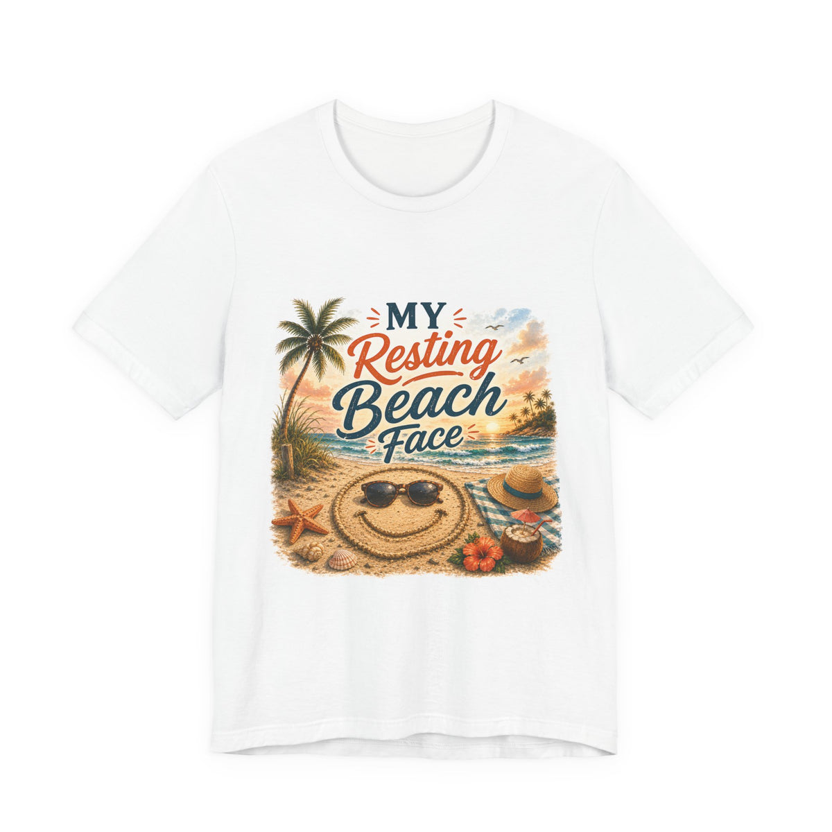 My Resting Beach Face T-Shirt — Funny Summer Beach Vacation Tee