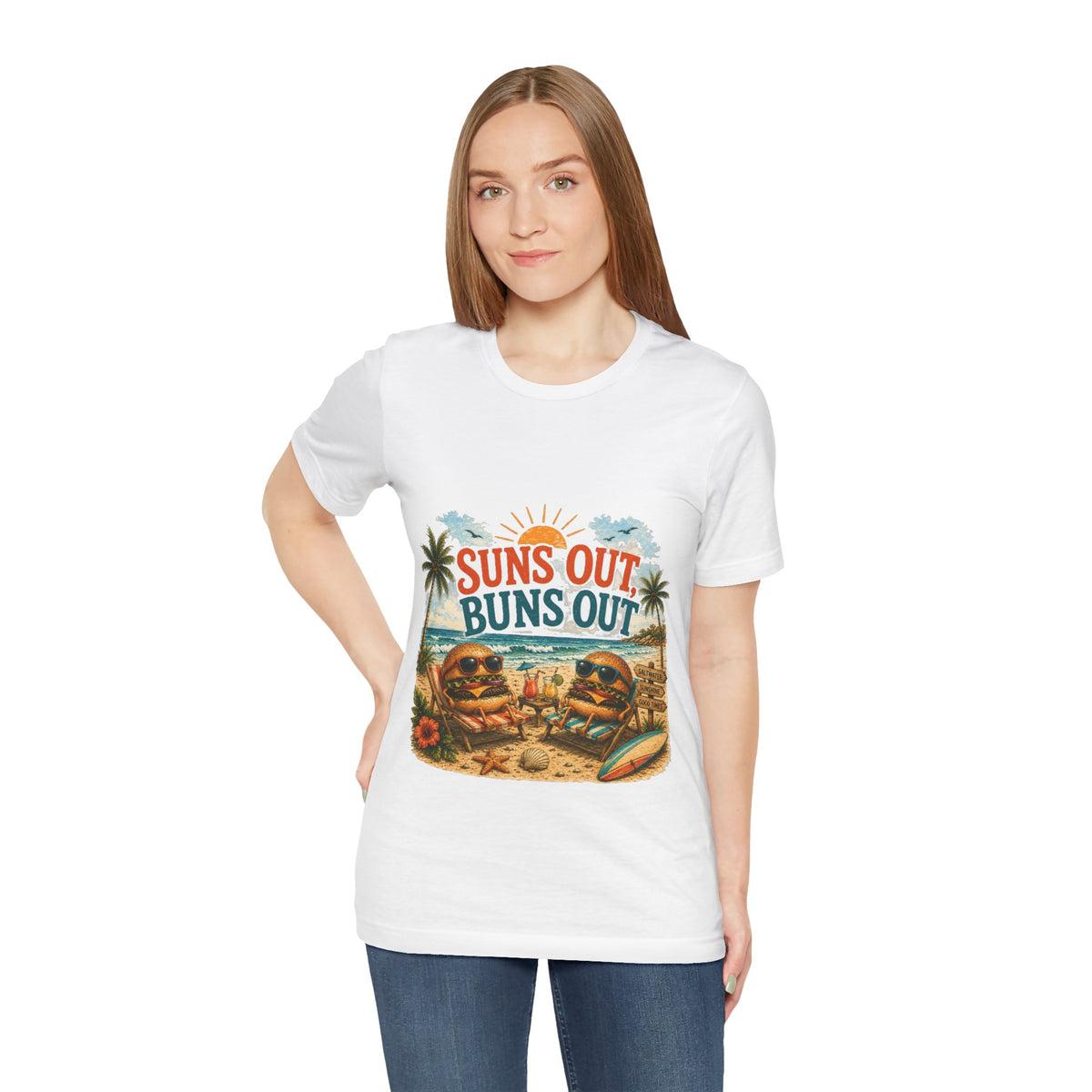 Suns Out Buns Out Tee - Retro Beach Vacation Graphic T-Shirt