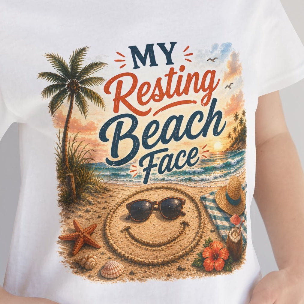 My Resting Beach Face T-Shirt — Funny Summer Beach Vacation Tee