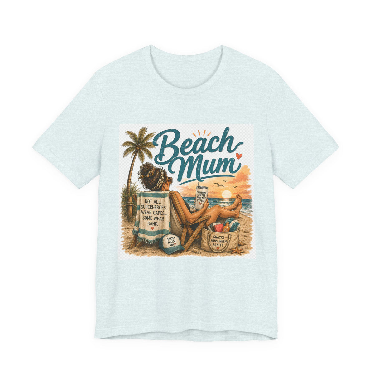 Beach Mum T‑Shirt — Retro Coastal Mom Tee (Beach Mom Graphic)