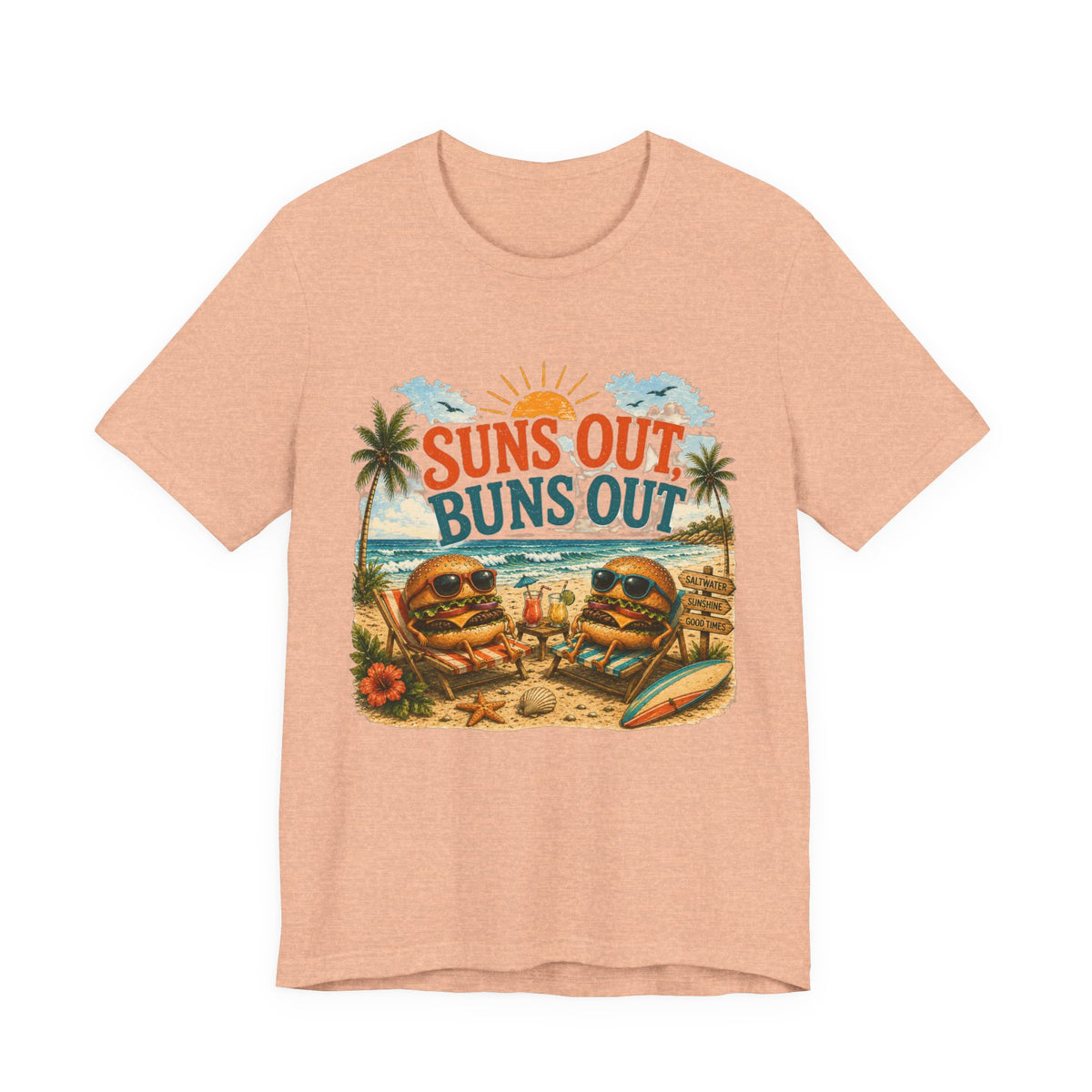 Suns Out Buns Out Beach T-Shirt — Retro Surf Vacation Tee