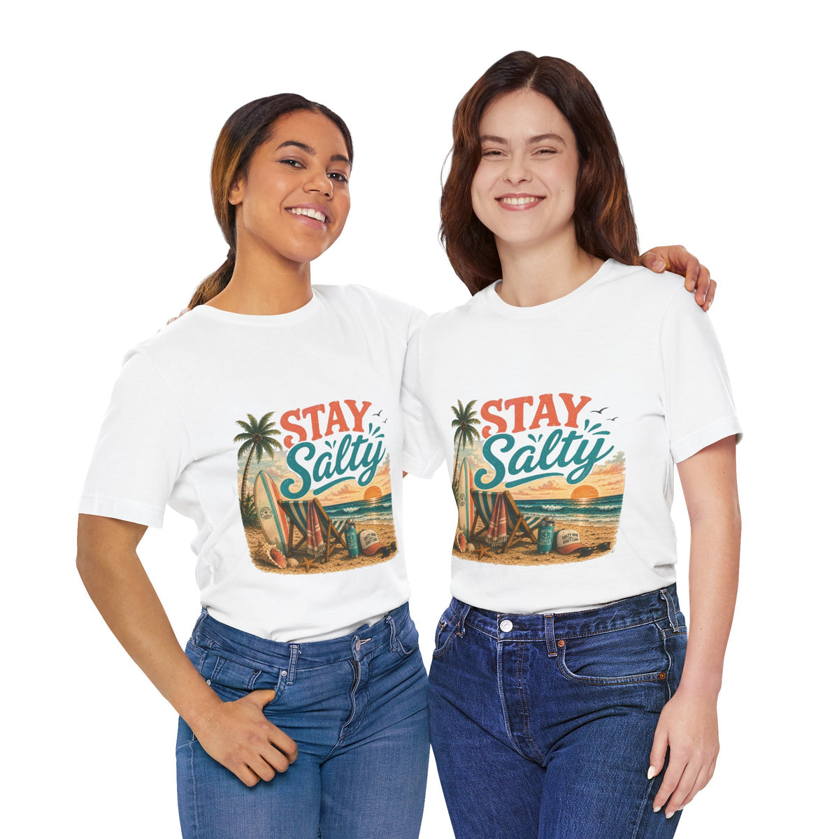 Stay Salty Beach T-Shirt — Vintage Surf Sunset Graphic Tee