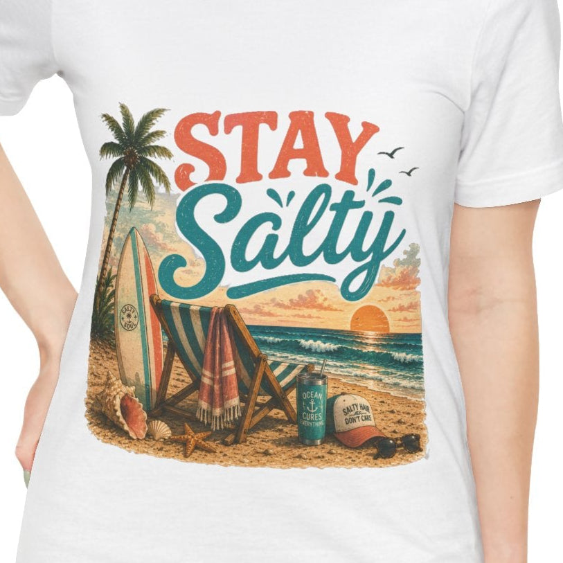 Stay Salty Beach T-Shirt — Vintage Surf Sunset Graphic Tee