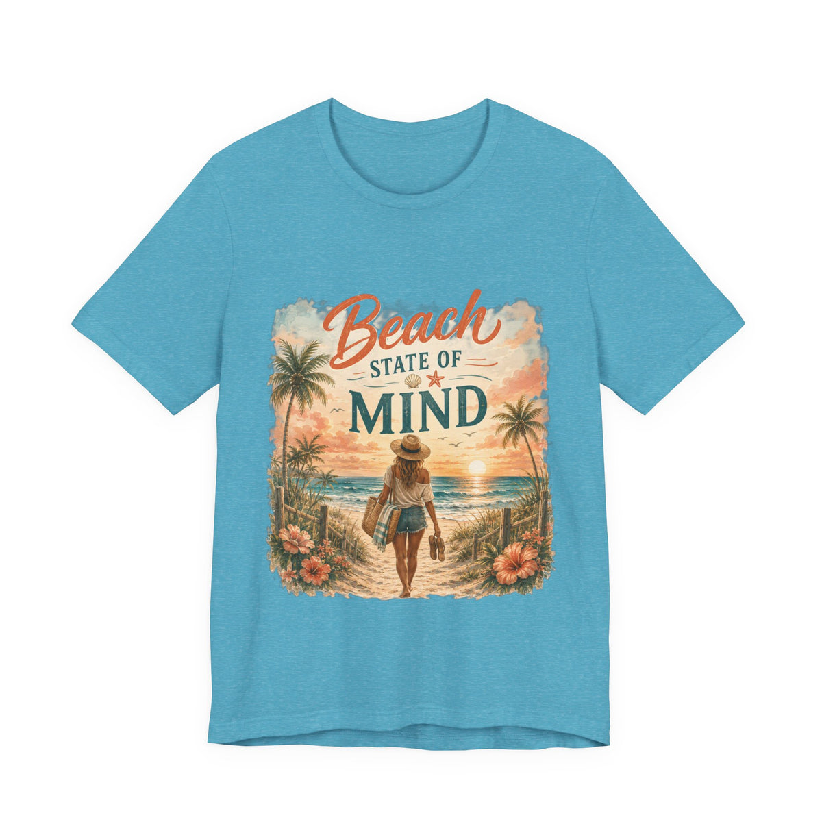 Beach State of Mind Tee — Vintage Sunset Beach Graphic T-Shirt