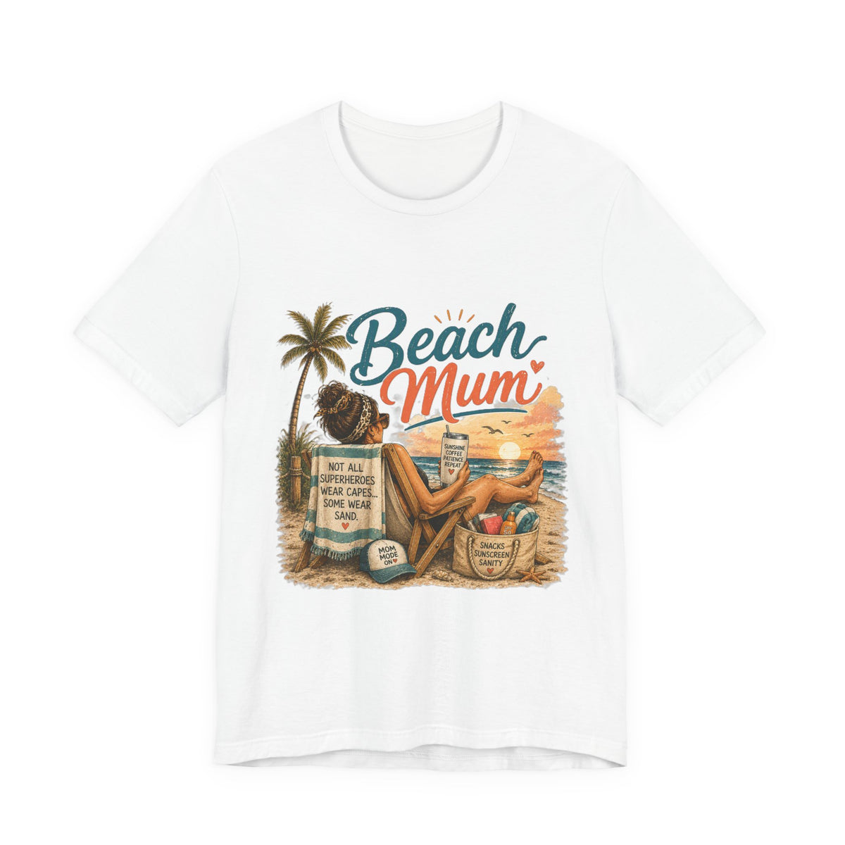 Beach Mum T‑Shirt — Retro Coastal Mom Tee (Beach Mom Graphic)