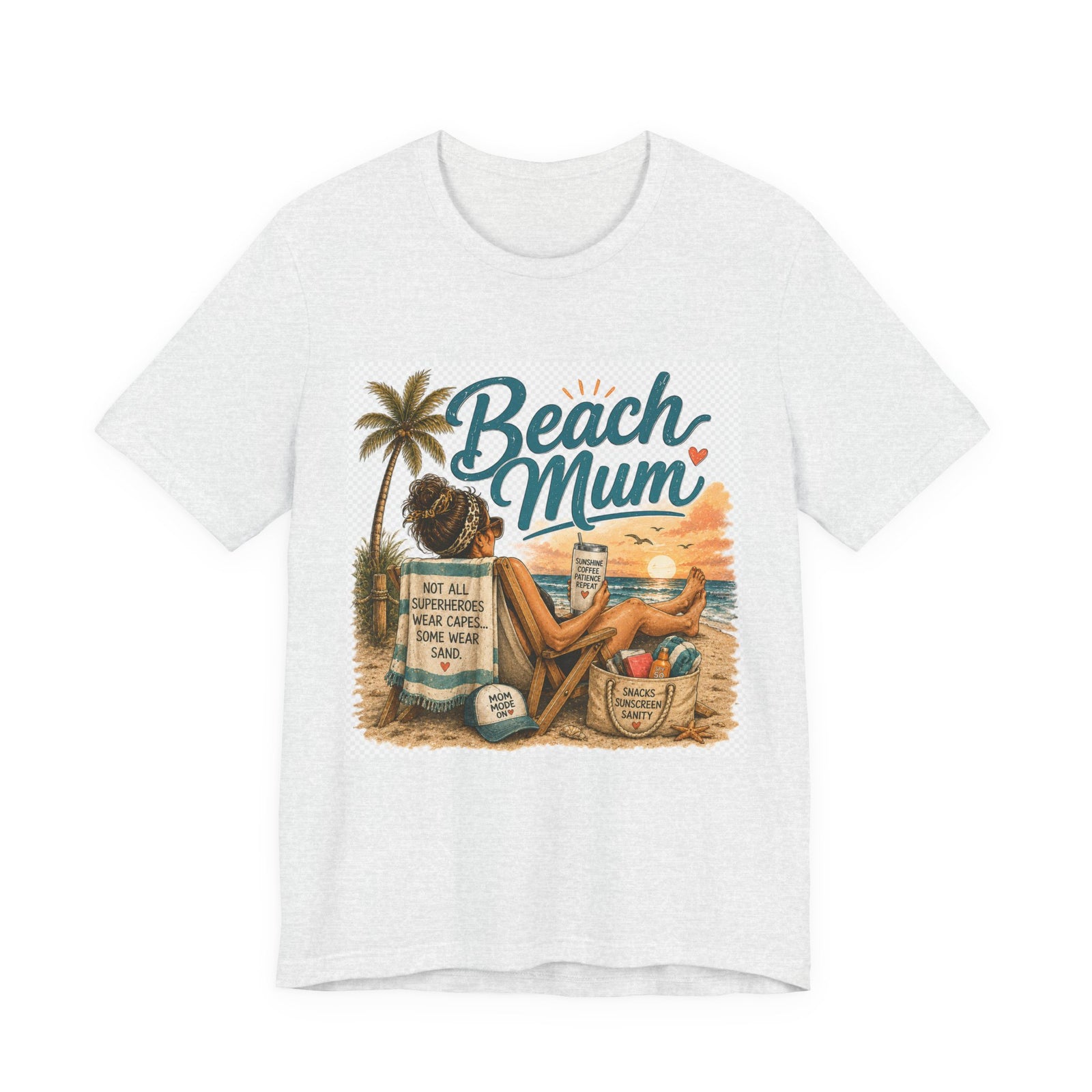 Beach Mum T‑Shirt — Retro Coastal Mom Tee (Beach Mom Graphic)