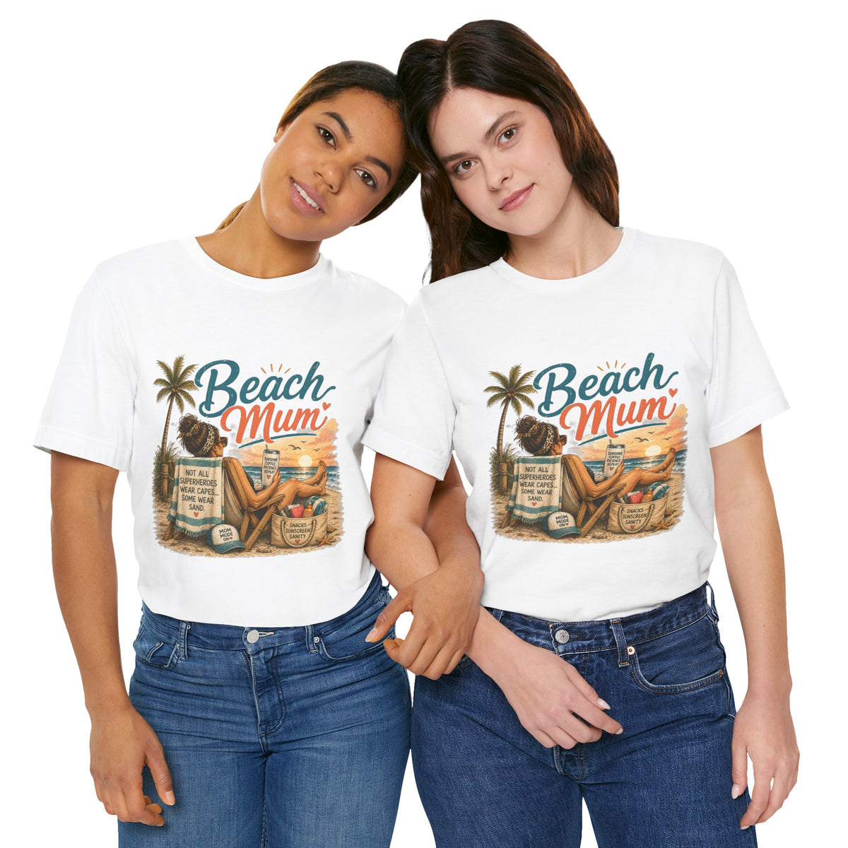 Beach Mum T‑Shirt — Retro Coastal Mom Tee (Beach Mom Graphic)