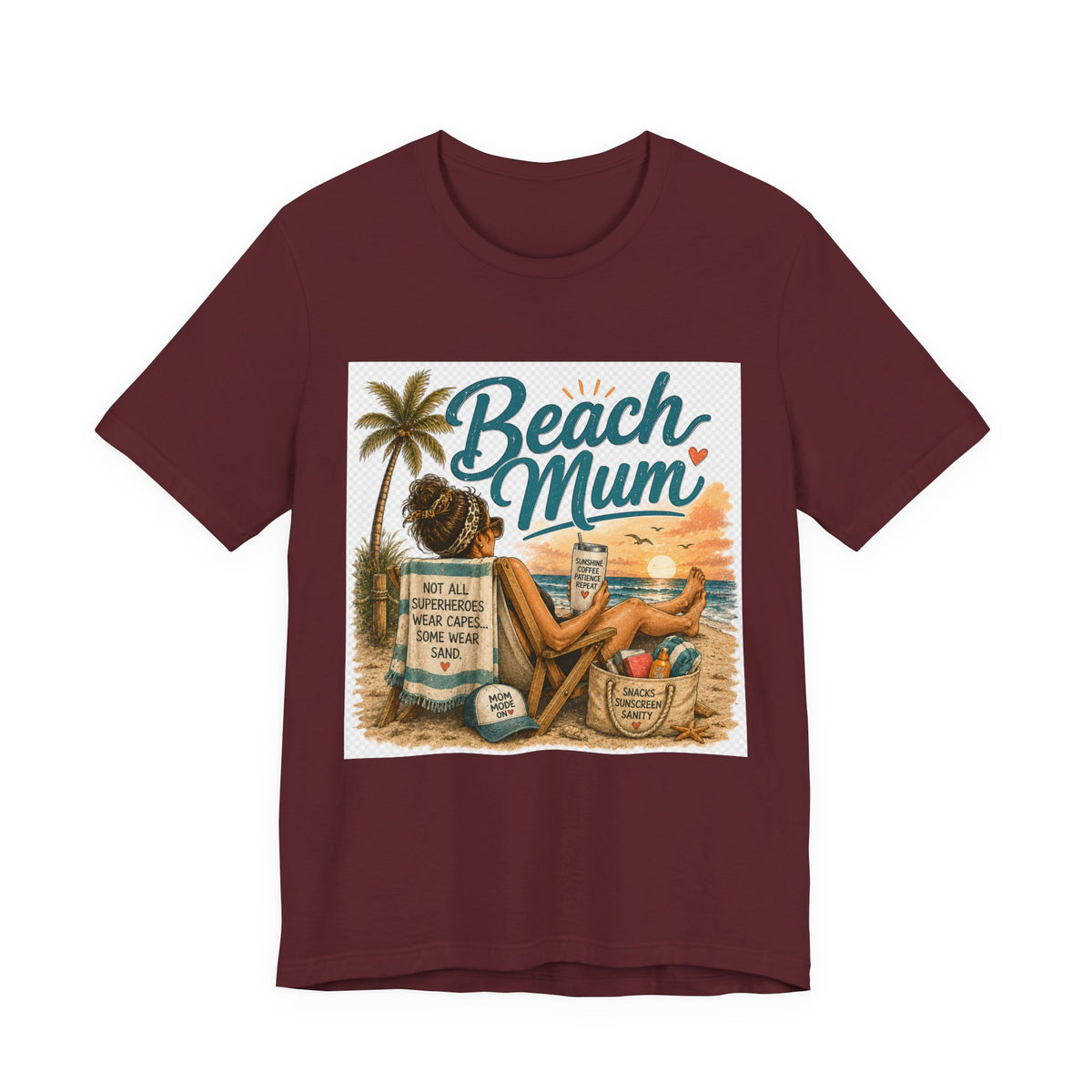 Beach Mum T‑Shirt — Retro Coastal Mom Tee (Beach Mom Graphic)