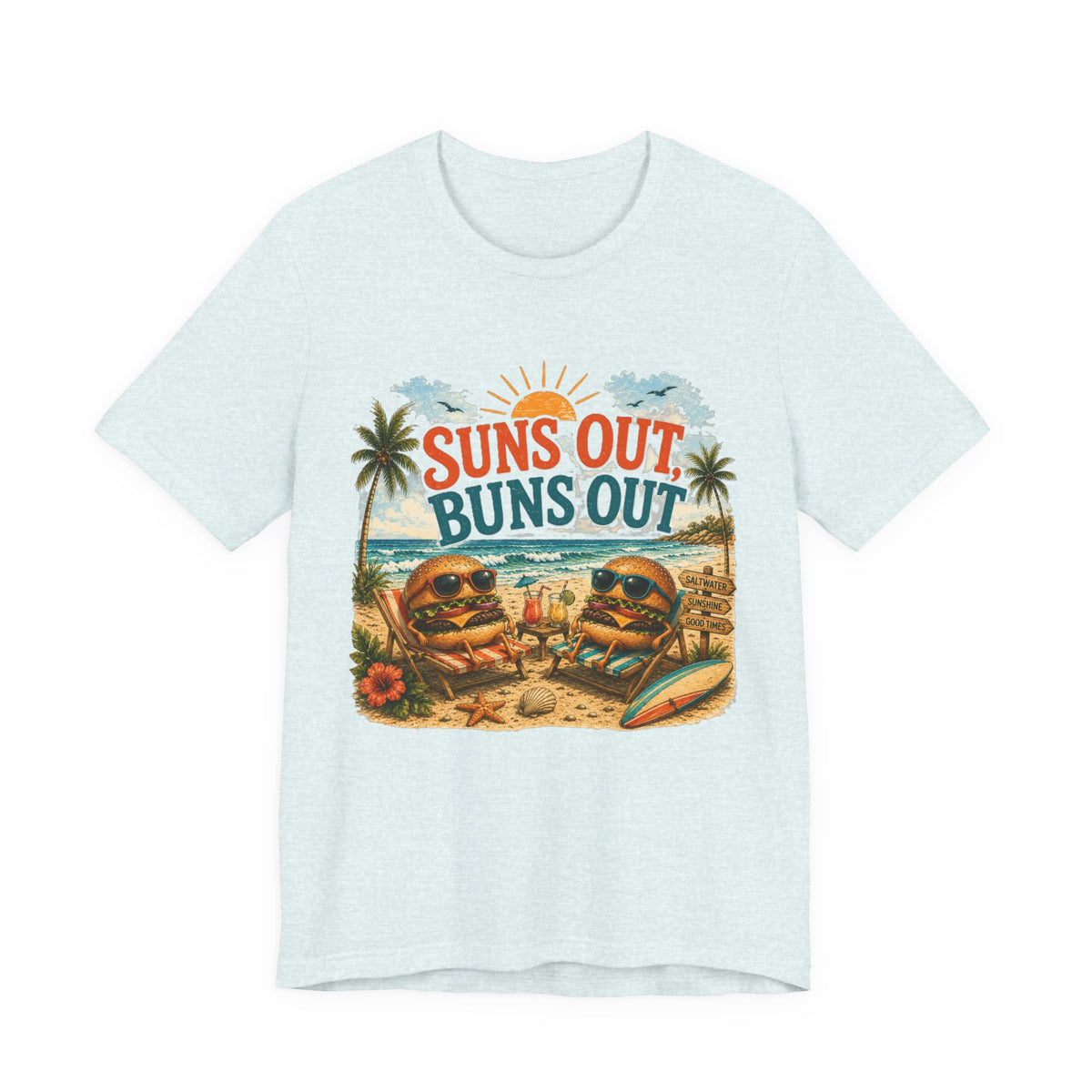 Suns Out Buns Out Beach T-Shirt — Retro Surf Vacation Tee