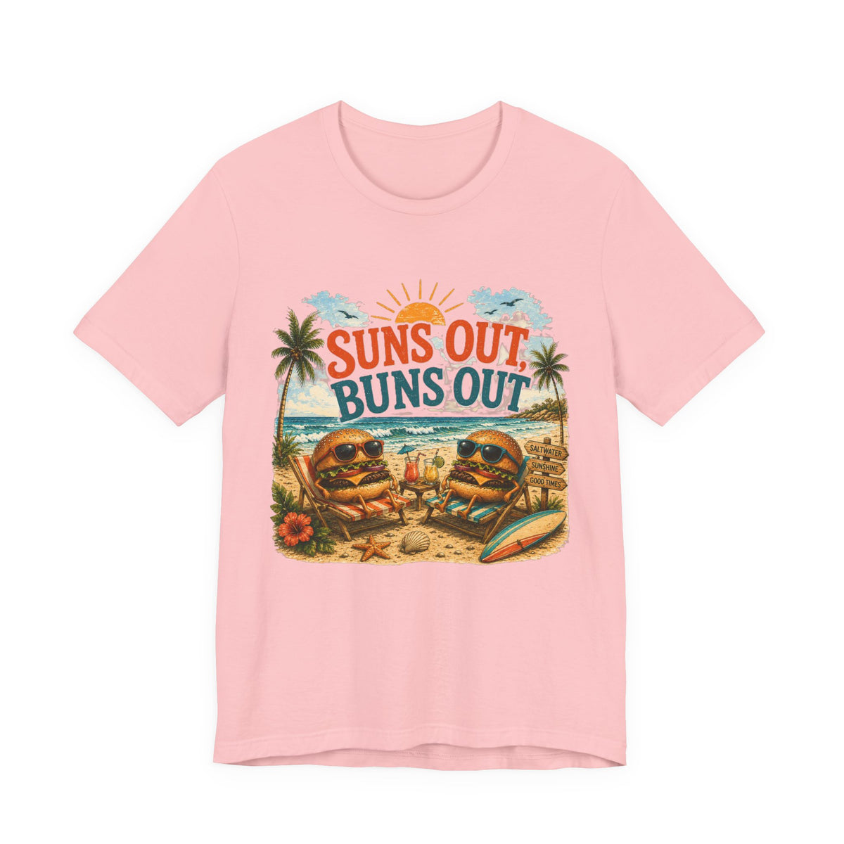 Suns Out Buns Out Beach T-Shirt — Retro Surf Vacation Tee