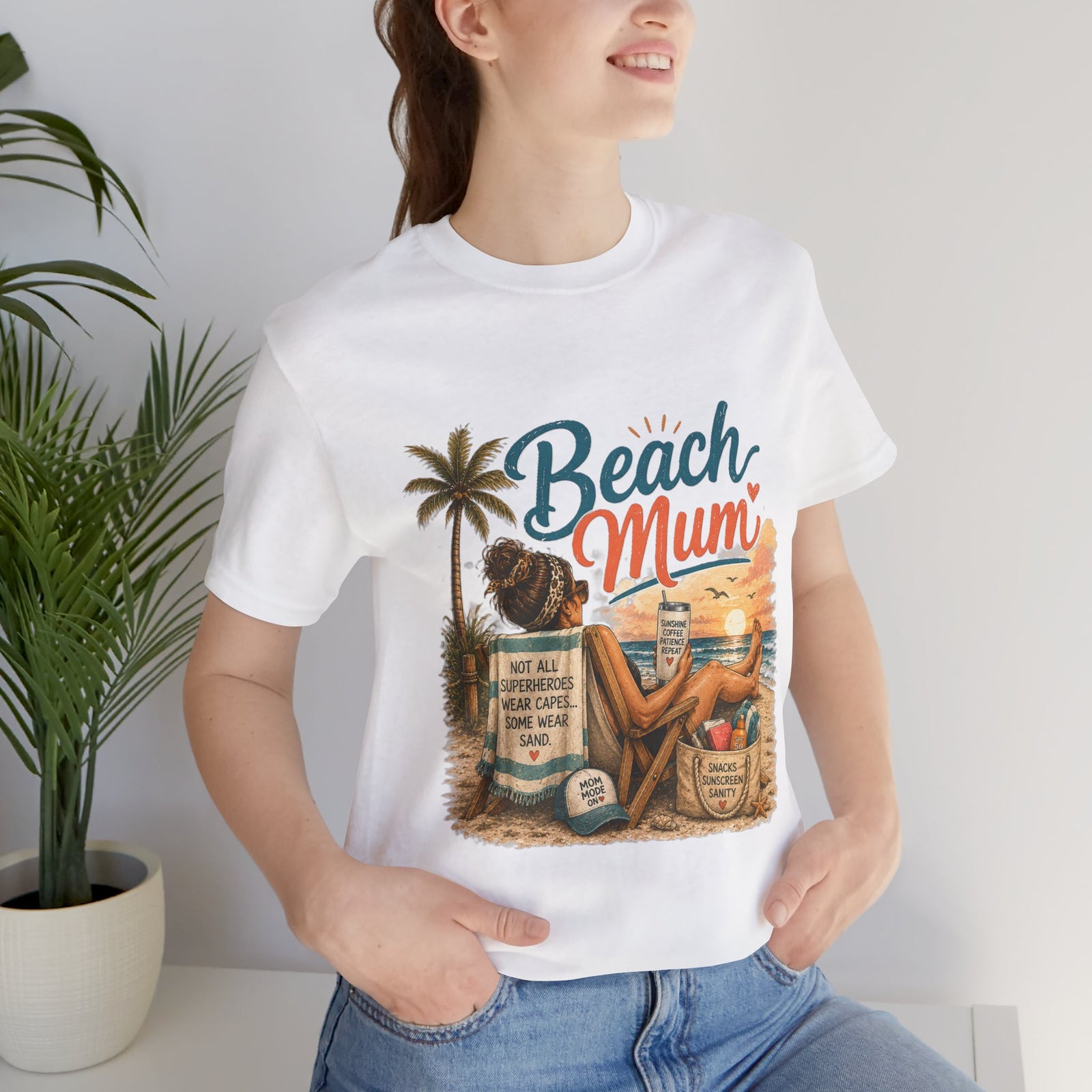 Beach Mum T‑Shirt — Retro Coastal Mom Tee (Beach Mom Graphic)