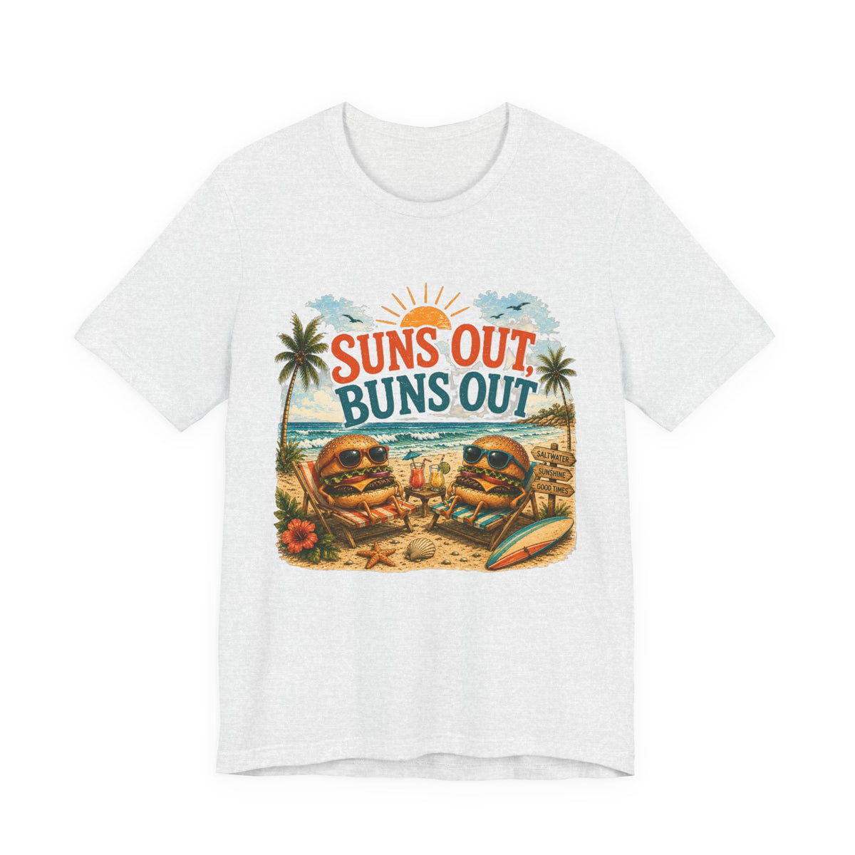 Suns Out Buns Out Beach T-Shirt — Retro Surf Vacation Tee
