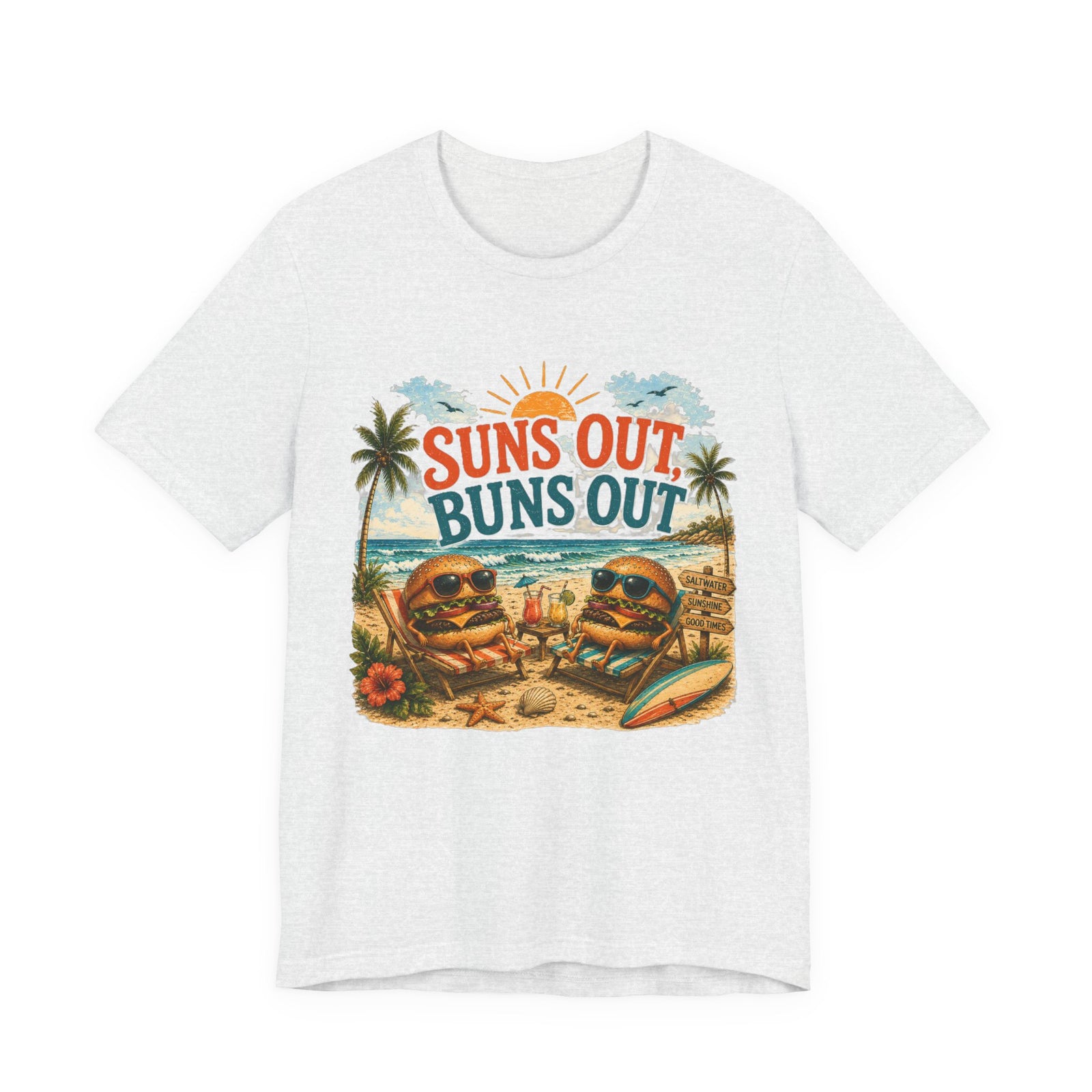 Suns Out Buns Out Beach T-Shirt — Retro Surf Vacation Tee
